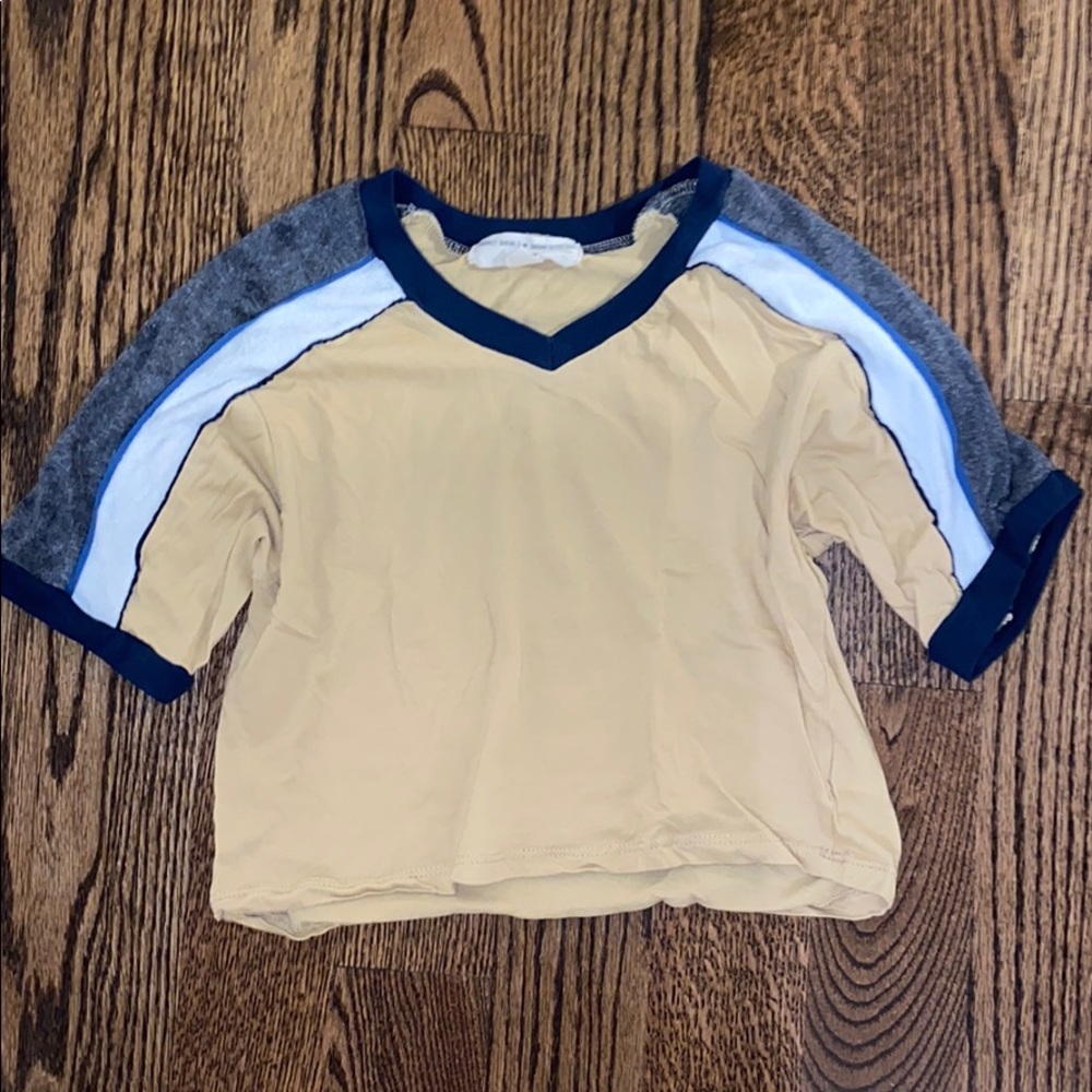 Faded Yellow Cropped Tshirt